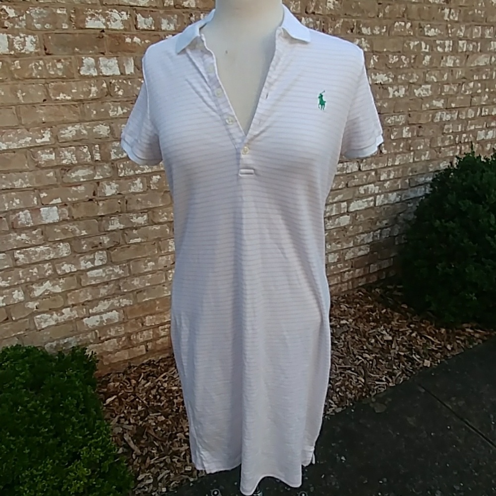 Ralph Lauren Rose quartz/white collared dress, M